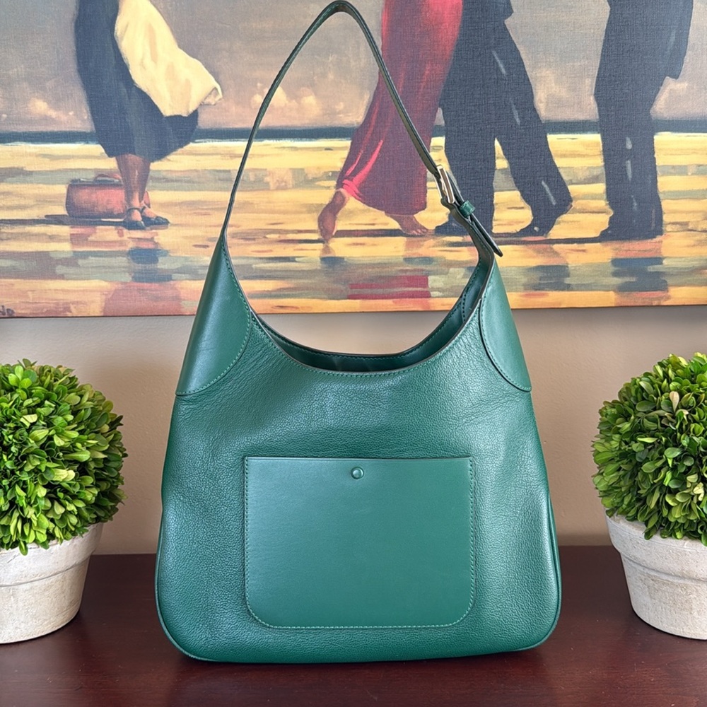 KATE SPADE ♠️ New York "Aster" 💚DEEP JADE GREEN💚LEATHER SHOULDER BAG 🌟EUC🌟 - Picture 6 of 17
